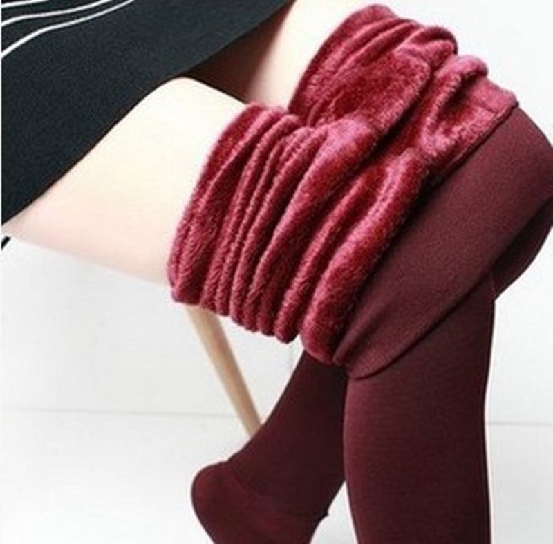 Fleece Leggings Winter Warm Thick High Stretch Plus Velvet Skinny Fitness Woman Pants Suitable Weight 45-75kg