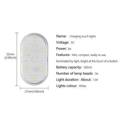 BLALION Car LED Touch Lights Wireless Interior Light Magnetic Auto Door Light Roof Ceiling Lamp Reading Lamp USB Rechargeable 5V